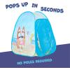 Bluey Heeler 4WD Pop-Up Tent for Kids, Easy Storage Pop Up Play Tent with Door, Windscreen, & Peep Window, Outdoor Toddler Playhouse for Ages 2+(Pop Up Play Tent)