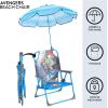 Idea Nuova Bluey Kids Outdoor Folding Beach Chair with Umbrella,Portable Camp Chair for Ages 3+, Lightweight & Compact for Beach, Camping, and Backyard(Avengers)