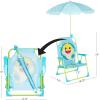 Idea Nuova Bluey Kids Outdoor Folding Beach Chair with Umbrella,Portable Camp Chair for Ages 3+, Lightweight & Compact for Beach, Camping, and Backyard(Baby Shark)