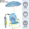 Idea Nuova Bluey Kids Outdoor Folding Beach Chair with Umbrella,Portable Camp Chair for Ages 3+, Lightweight & Compact for Beach, Camping, and Backyard(Batman)