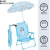 Idea Nuova Bluey Kids Outdoor Folding Beach Chair with Umbrella,Portable Camp Chair for Ages 3+, Lightweight & Compact for Beach, Camping, and Backyard(Bluey)