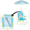 Idea Nuova Bluey Kids Outdoor Folding Beach Chair with Umbrella,Portable Camp Chair for Ages 3+, Lightweight & Compact for Beach, Camping, and Backyard(Cocomelon)