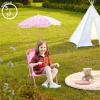 Idea Nuova Bluey Kids Outdoor Folding Beach Chair with Umbrella,Portable Camp Chair for Ages 3+, Lightweight & Compact for Beach, Camping, and Backyard(Gabby’s Dollhouse)