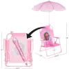 Idea Nuova Bluey Kids Outdoor Folding Beach Chair with Umbrella,Portable Camp Chair for Ages 3+, Lightweight & Compact for Beach, Camping, and Backyard(Gabby’s Dollhouse)