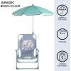 Idea Nuova Bluey Kids Outdoor Folding Beach Chair with Umbrella,Portable Camp Chair for Ages 3+, Lightweight & Compact for Beach, Camping, and Backyard(Jurassic World)
