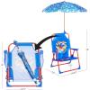 Idea Nuova Bluey Kids Outdoor Folding Beach Chair with Umbrella,Portable Camp Chair for Ages 3+, Lightweight & Compact for Beach, Camping, and Backyard(Paw Patrol)