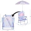 Idea Nuova Bluey Kids Outdoor Folding Beach Chair with Umbrella,Portable Camp Chair for Ages 3+, Lightweight & Compact for Beach, Camping, and Backyard(Peppa Pig)