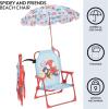 Idea Nuova Bluey Kids Outdoor Folding Beach Chair with Umbrella,Portable Camp Chair for Ages 3+, Lightweight & Compact for Beach, Camping, and Backyard(Spidey and His Amazing Friends)