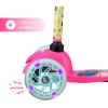 Self Balancing Kick Scooter with Light Up Wheels, Extra Wide Deck, 3 Wheel Platform, Foot Activated Brake, 75 lbs Limit, Kids & Toddlers Girls or Boys, for Ages 3 and Up(Barbie)