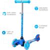 Self Balancing Kick Scooter with Light Up Wheels, Extra Wide Deck, 3 Wheel Platform, Foot Activated Brake, 75 lbs Limit, Kids & Toddlers Girls or Boys, for Ages 3 and Up(Sonic)