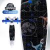 Self Balancing Kick Scooter with Light Up Wheels, Extra Wide Deck, 3 Wheel Platform, Foot Activated Brake, 75 lbs Limit, Kids & Toddlers Girls or Boys, for Ages 3 and Up(Jurassic Park)