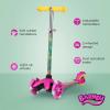 Self Balancing Kick Scooter with Light Up Wheels, Extra Wide Deck, 3 Wheel Platform, Foot Activated Brake, 75 lbs Limit, Kids & Toddlers Girls or Boys, for Ages 3 and Up(Barney)