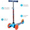 Self Balancing Kick Scooter with Light Up Wheels, Extra Wide Deck, 3 Wheel Platform, Foot Activated Brake, 75 lbs Limit, Kids & Toddlers Girls or Boys, for Ages 3 and Up(Hot Wheels)