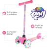 Self Balancing Kick Scooter with Light Up Wheels, Extra Wide Deck, 3 Wheel Platform, Foot Activated Brake, 75 lbs Limit, Kids & Toddlers Girls or Boys, for Ages 3 and Up(My Little Pony)