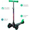 Self Balancing Kick Scooter with Light Up Wheels, Extra Wide Deck, 3 Wheel Platform, Foot Activated Brake, 75 lbs Limit, Kids & Toddlers Girls or Boys, for Ages 3 and Up(Monster Jam)