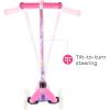 Self Balancing Kick Scooter with Light Up Wheels, Extra Wide Deck, 3 Wheel Platform, Foot Activated Brake, 75 lbs Limit, Kids & Toddlers Girls or Boys, for Ages 3 and Up(My Little Pony)