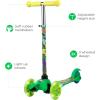 Self Balancing Kick Scooter with Light Up Wheels, Extra Wide Deck, 3 Wheel Platform, Foot Activated Brake, 75 lbs Limit, Kids & Toddlers Girls or Boys, for Ages 3 and Up(TMNT)