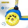 Self Balancing Kick Scooter with Light Up Wheels, Extra Wide Deck, 3 Wheel Platform, Foot Activated Brake, 75 lbs Limit, Kids & Toddlers Girls or Boys, for Ages 3 and Up(Minions)