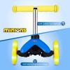 Self Balancing Kick Scooter with Light Up Wheels, Extra Wide Deck, 3 Wheel Platform, Foot Activated Brake, 75 lbs Limit, Kids & Toddlers Girls or Boys, for Ages 3 and Up(Minions)