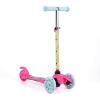Self Balancing Kick Scooter with Light Up Wheels, Extra Wide Deck, 3 Wheel Platform, Foot Activated Brake, 75 lbs Limit, Kids & Toddlers Girls or Boys, for Ages 3 and Up(Barbie)
