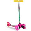 Self Balancing Kick Scooter with Light Up Wheels, Extra Wide Deck, 3 Wheel Platform, Foot Activated Brake, 75 lbs Limit, Kids & Toddlers Girls or Boys, for Ages 3 and Up(Barney)