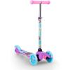 Self Balancing Kick Scooter with Light Up Wheels, Extra Wide Deck, 3 Wheel Platform, Foot Activated Brake, 75 lbs Limit, Kids & Toddlers Girls or Boys, for Ages 3 and Up(Gabby’s Dollhouse)