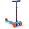 Self Balancing Kick Scooter with Light Up Wheels, Extra Wide Deck, 3 Wheel Platform, Foot Activated Brake, 75 lbs Limit, Kids & Toddlers Girls or Boys, for Ages 3 and Up(Hot Wheels)