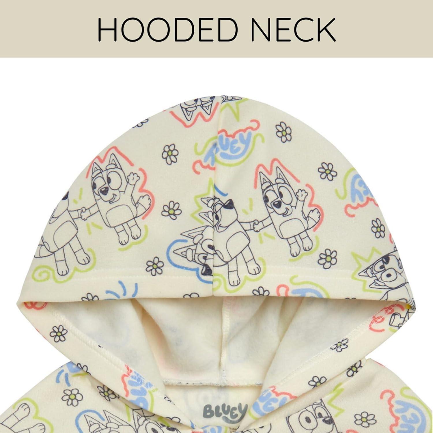 imageBluey Cozy Sherpa Zip Up Cosplay Hoodie Toddler to Big Kid Sizes 2T 1012Cream White