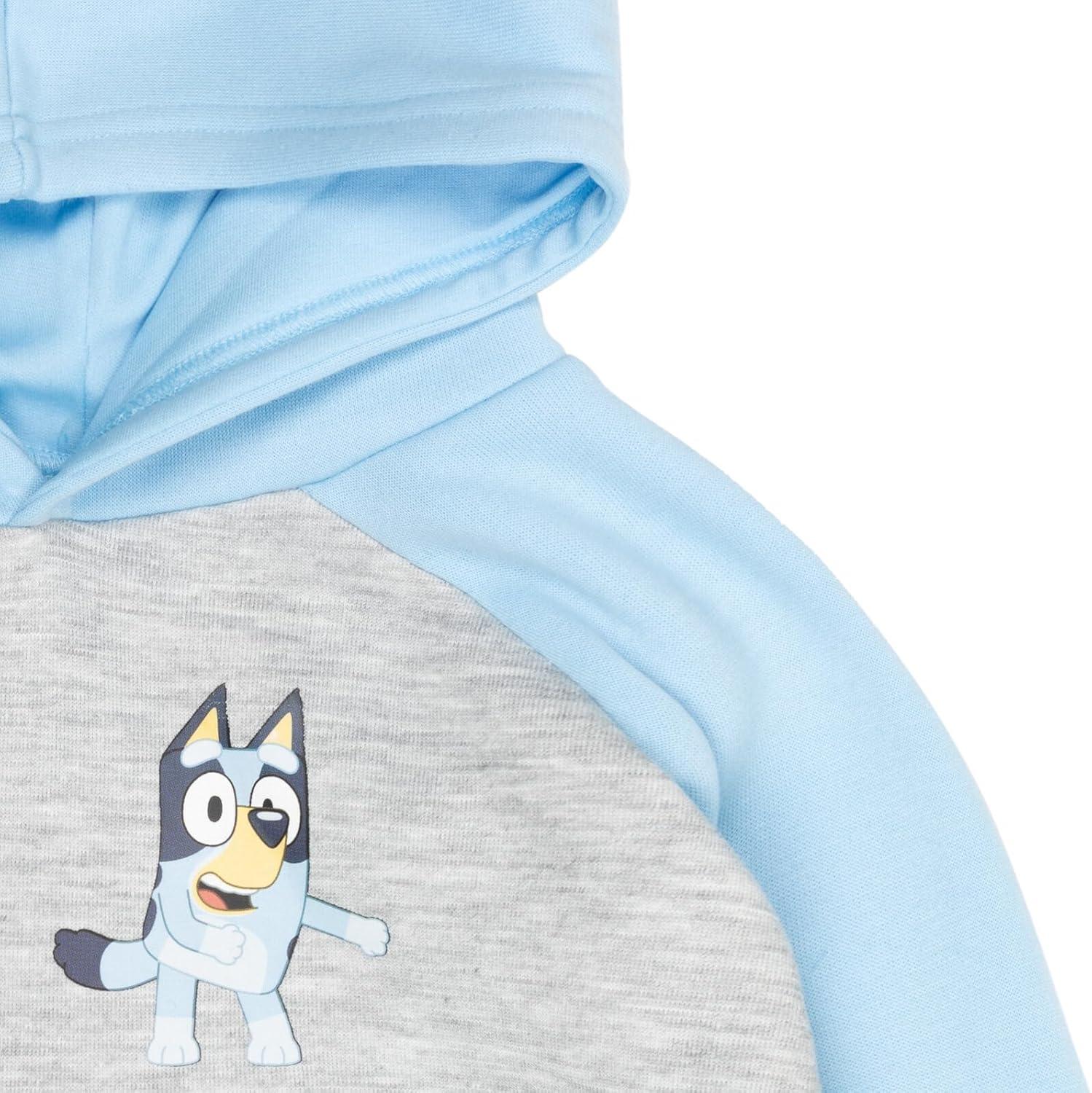 imageBluey Fleece HoodieLight Blue Grey