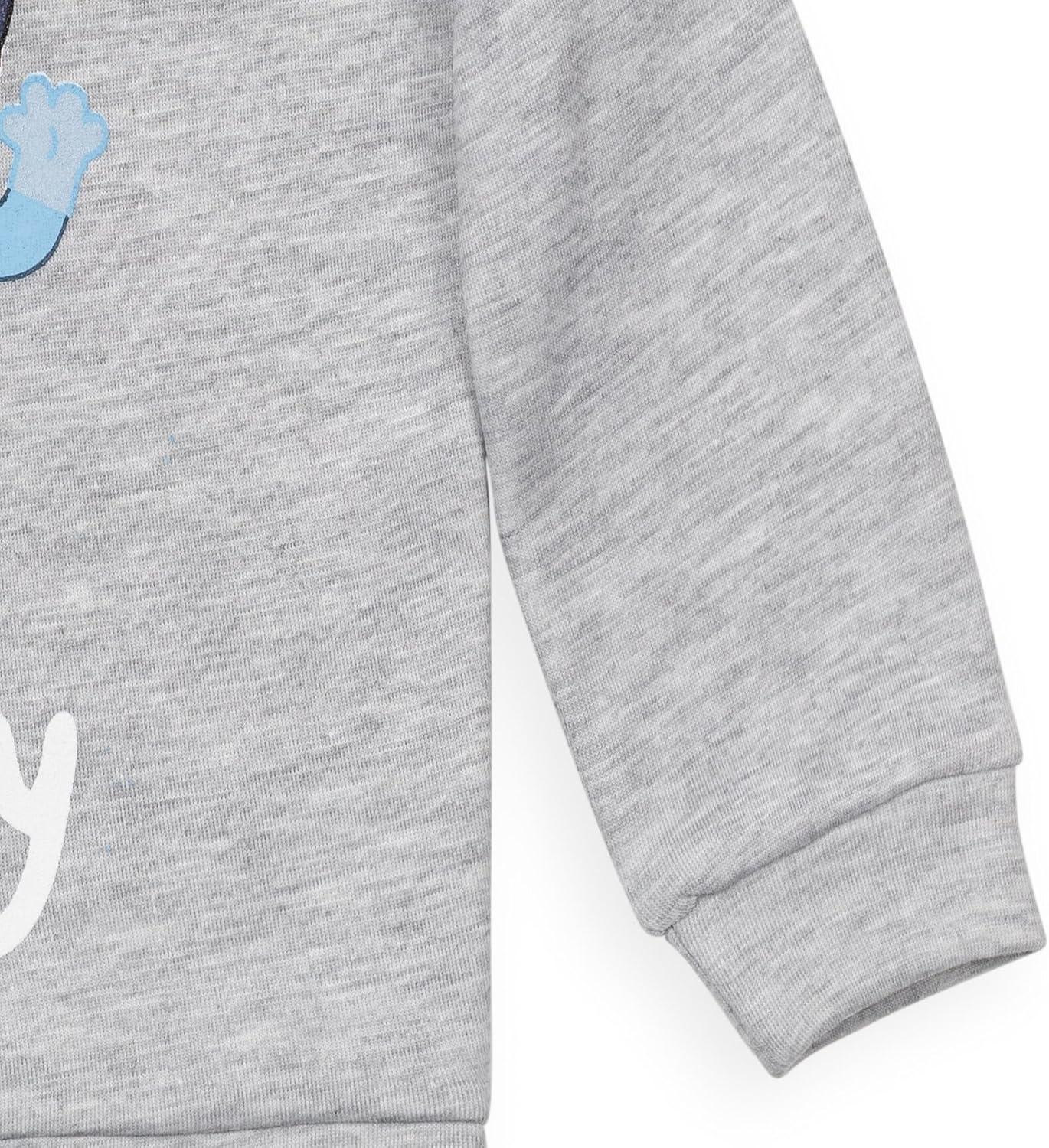 imageBluey Fleece Pullover Hoodie and Pants Outfit Set Toddler to Little Kid Sizes 2T 78Grey Blue