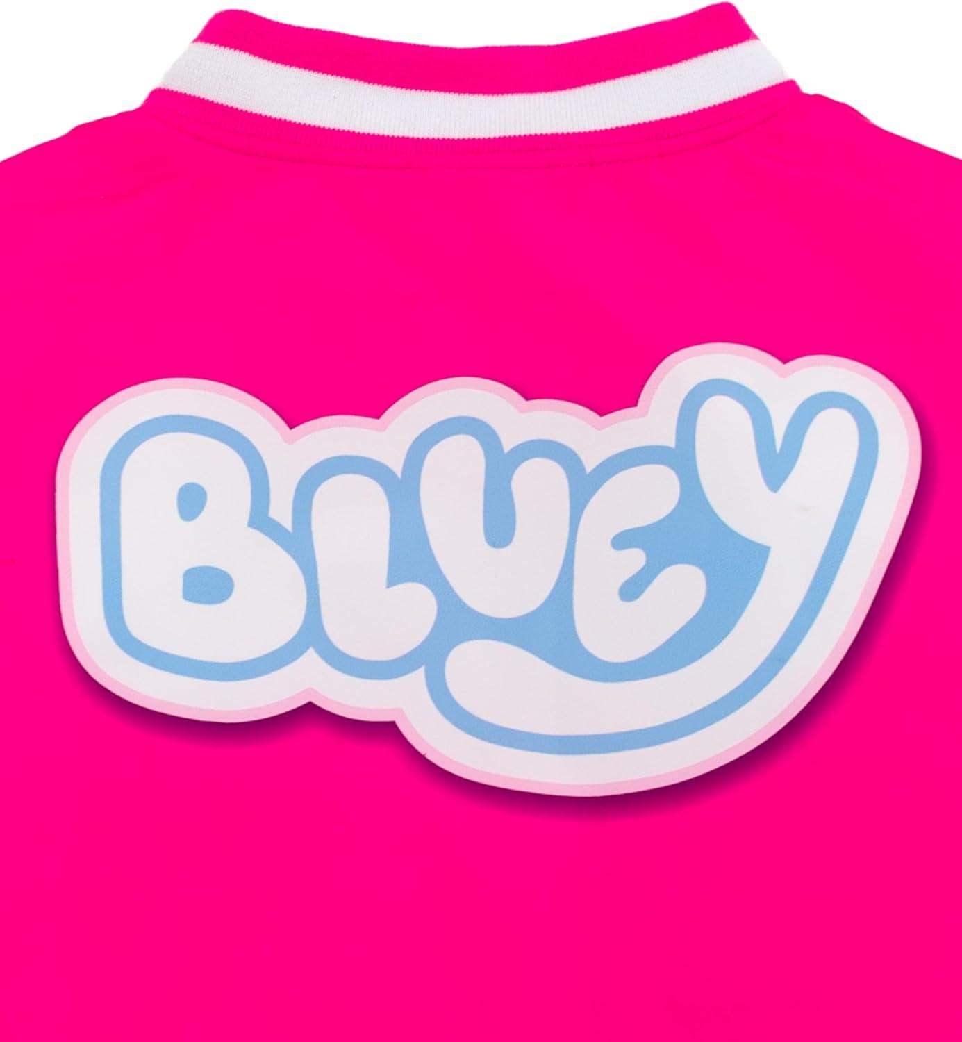 imageBluey Girls Varsity Bomber Jacket Toddler to Big Kid Sizes 2T 1012Pink