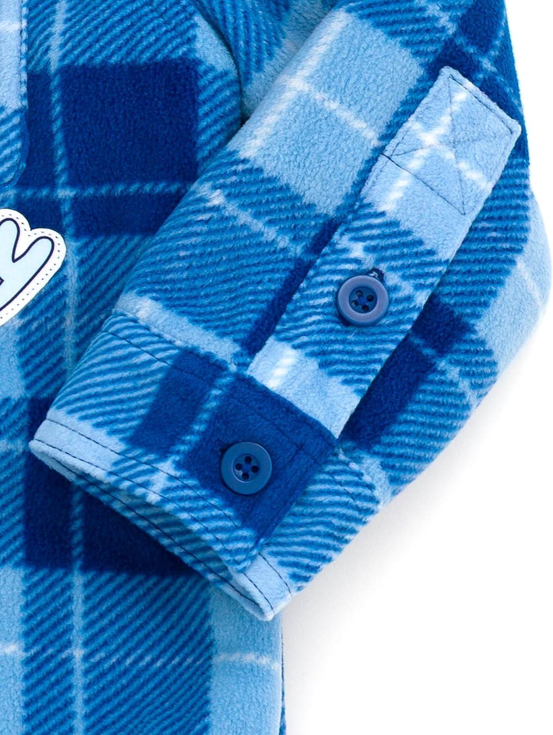 imageBluey Plaid Flannel Shacket with FauxShearling Lining Toddler Sizes 2T 5TBlue