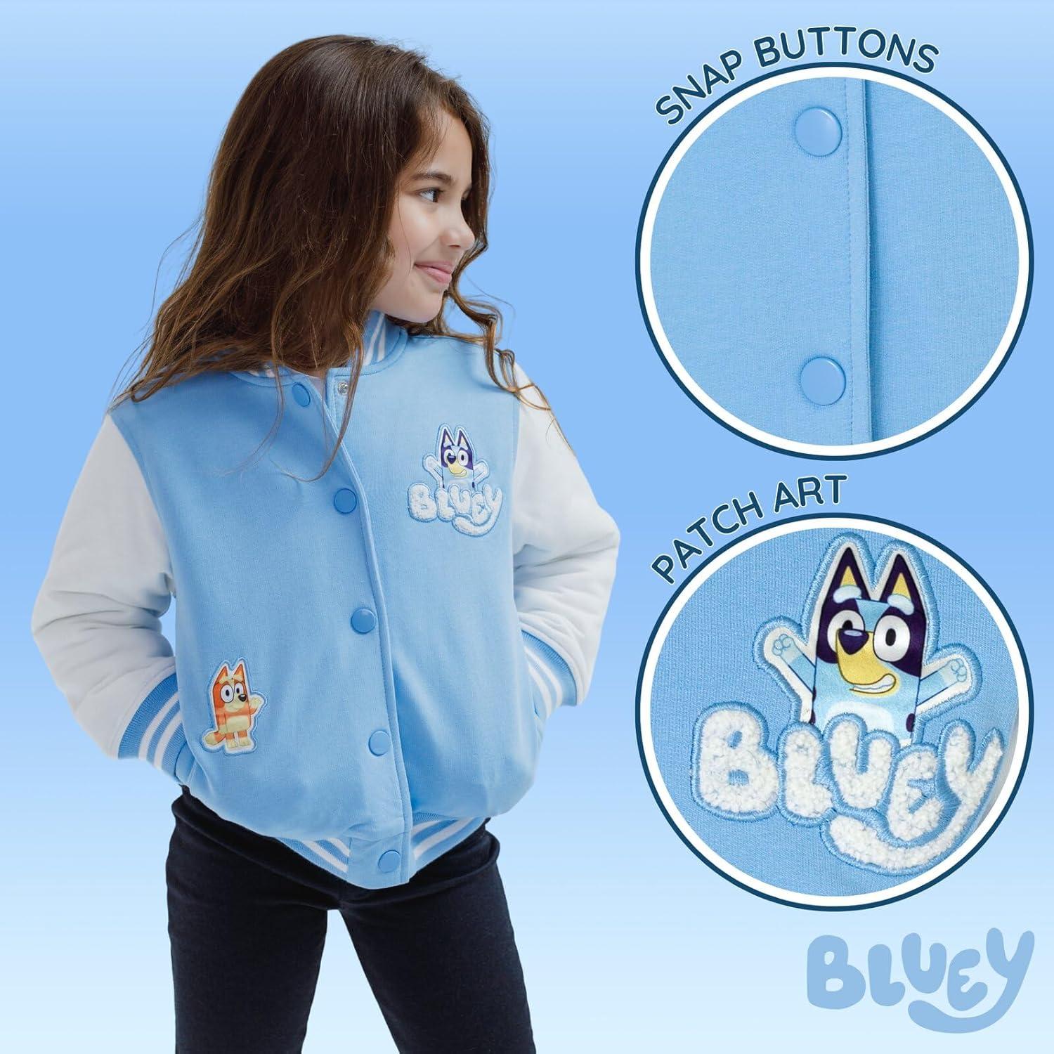 imageBluey Varsity Bomber Jacket Toddler to Big KidBlue