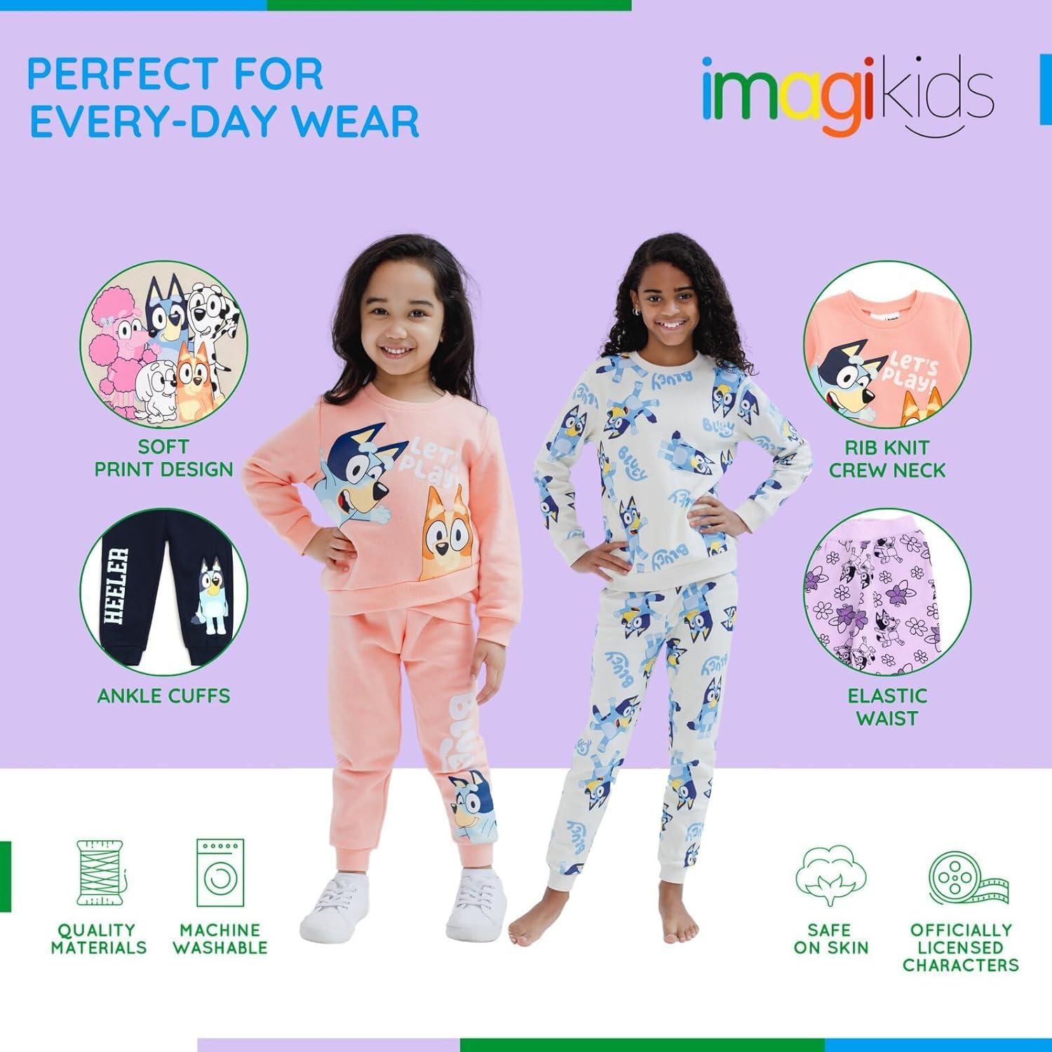 imageBluey girls Bluey Sweatshirt and Jogger Pants SetWhite