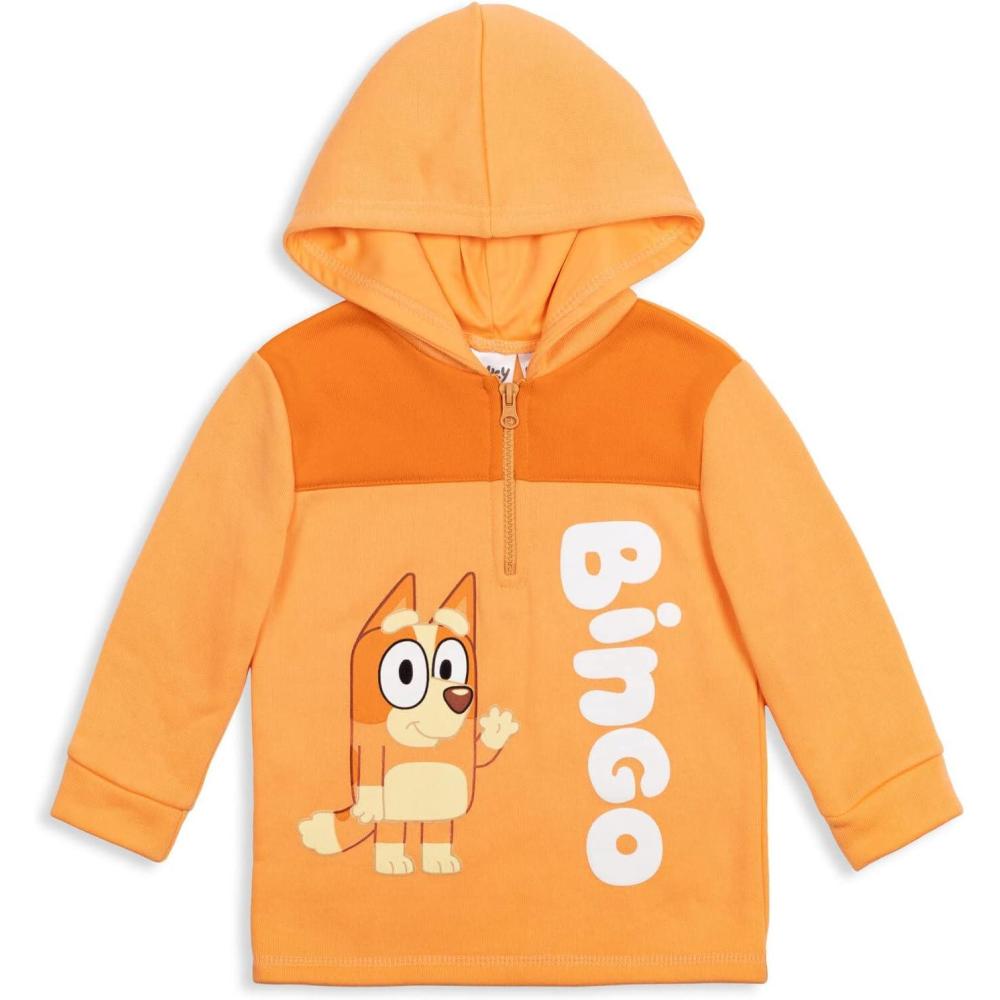 imageBluey Bingo Fleece Half Zip Hoodie Toddler to Big KidOrange
