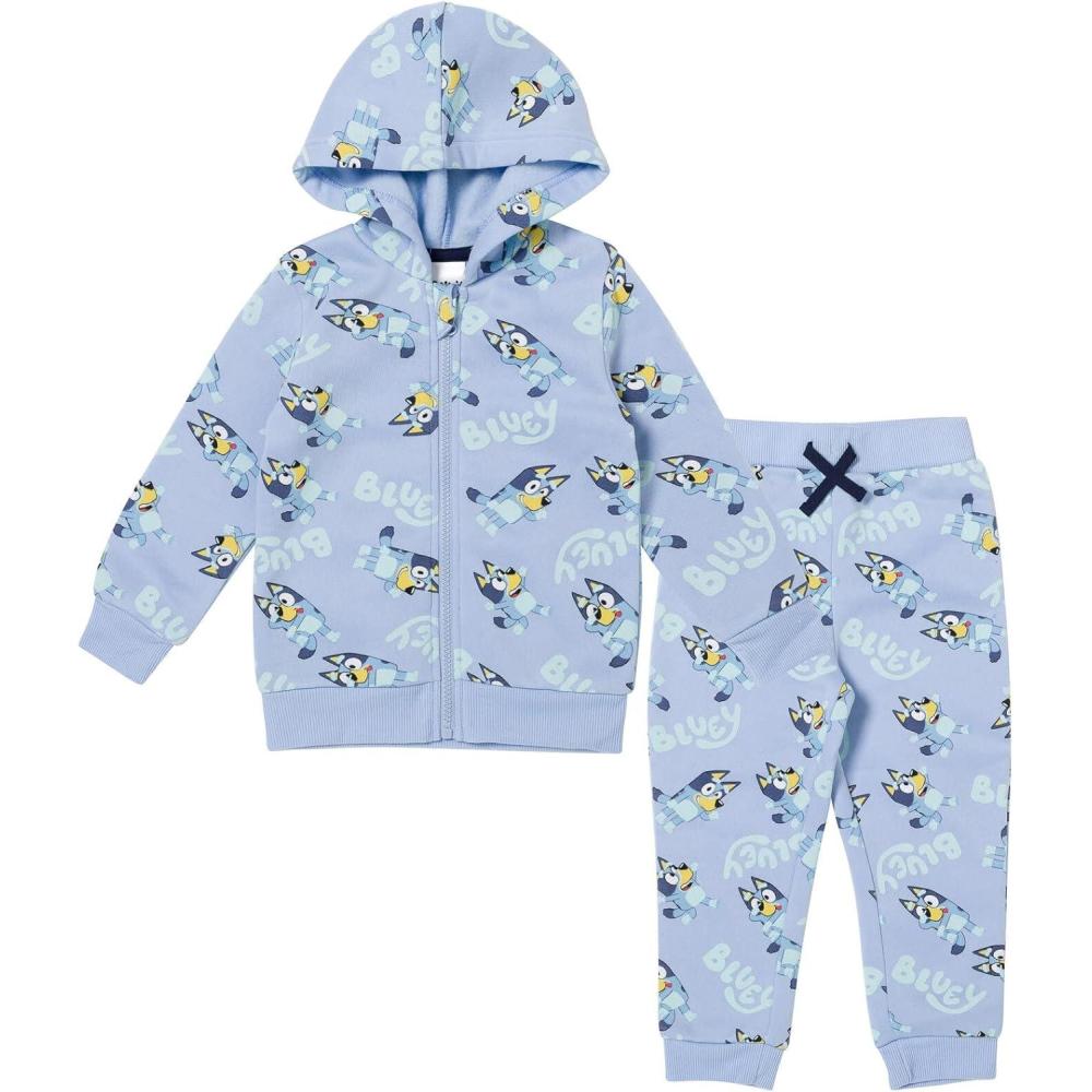 imageBluey Fleece Zip Up Hoodie Set Toddler to Big KidBlue