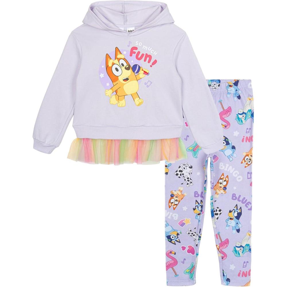 imageBluey Girls Fleece Hoodie and Leggings Outfit SetLavender