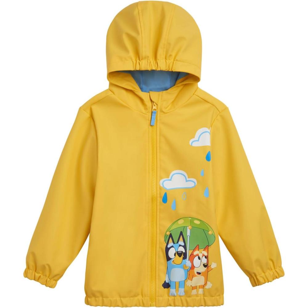 imageBluey Yellow Zip Up Waterproof Rain Jacket Toddler to Little Kid Sizes 2T  78Yellow