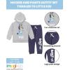 Bluey Fleece Pullover Hoodie and Pants Outfit Set Toddler to Little Kid Sizes (2T – 7-8)(Grey / Blue)
