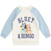 Bluey Fleece Sweatshirt and Jogger Pants Outfit Set Infant to Big Kid Sizes (12 Months – 14-16)(White / Navy)