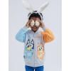 Bluey Fleece Zip Up Hoodie Toddler to Big Kid Sizes (2T – 10-12)(Grey)