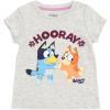 Bluey Girls Faux Shearling Zip Up Bomber Jacket, T-Shirt & Ribbed Flare Pants 3 Piece Outfit Set Toddler to Big Kid Sizes(Mauve  Heather Gray  Plum)