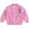 Bluey Girls Faux Shearling Zip Up Bomber Jacket, T-Shirt & Ribbed Flare Pants 3 Piece Outfit Set Toddler to Big Kid Sizes(Mauve  Heather Gray  Plum)
