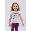 Bluey Girls Faux Shearling Zip Up Bomber Jacket, T-Shirt & Ribbed Flare Pants 3 Piece Outfit Set Toddler to Big Kid Sizes(Mauve  Heather Gray  Plum)