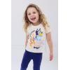 Bluey Girls Fleece Drop Shoulder Zip Up Hoodie, Ribbed T-Shirt & Pants 3 Piece Outfit Toddler to Big Kid Sizes (2T – 10-12)(Blue / Beige)
