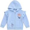Bluey Girls Fleece Drop Shoulder Zip Up Hoodie, Ribbed T-Shirt & Pants 3 Piece Outfit Toddler to Big Kid Sizes (2T – 10-12)(Blue / Beige)