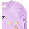 Bluey Girls Fleece Sweatshirt with Faux Fur Sleeves Toddler to Big Kid Sizes (2T – 10-12)(Lilac)