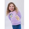 Bluey Girls Fleece Sweatshirt with Faux Fur Sleeves Toddler to Big Kid Sizes (2T – 10-12)(Lilac)