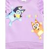 Bluey Girls Fleece Sweatshirt with Faux Fur Sleeves Toddler to Big Kid Sizes (2T – 10-12)(Lilac)