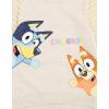 Bluey Girls Fleece Sweatshirt with Faux Fur Sleeves Toddler to Big Kid Sizes (2T – 10-12)(White)